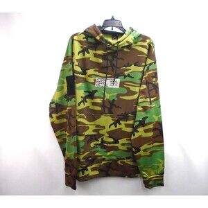 Rothco Men’s Size L Fleece Lined Pullover Hoodie Military Camo Thumb Hole Cuffs